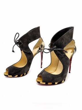 Christian Louboutin Campanina Peep Toe Cutout Heels Womens Size EU 39